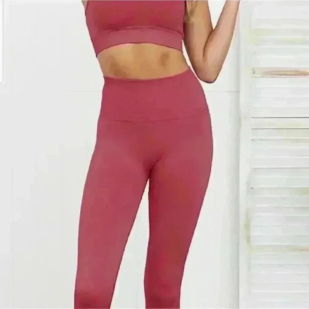 2-PIECE DUSTY ROSE LEGGINGS SET - Picture 6 of 13